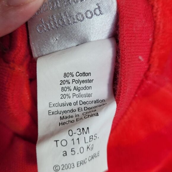 VINTAGE Eric Carle velvet striped The‎ Hungry Catapillar one piece 0-3 months - Picture 7 of 8